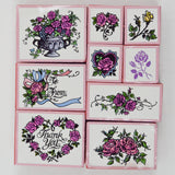 Ornate Floral Rubber Stamps - Set of 9