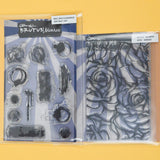 Brutus Monroe Floral + Texture Splatter Clear Mountable Stamps