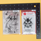 Woodware Craft Collection Rabbit + Ladybug Clear Mountable Stamps