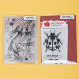 Woodware Craft Collection Rabbit + Ladybug Clear Mountable Stamps