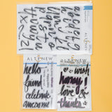 Altenew Brush Alphabet + Words Clear Stamp Sets