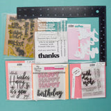 Card Sentiments Clear Stamps + Die Set