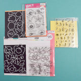 Calligraphy Letters + Floral Outlines Stamp & Die Sets