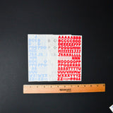 Red, Silver + Blue Alphabet Sticker Bundle