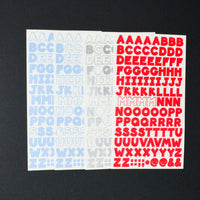 Red, Silver + Blue Alphabet Sticker Bundle