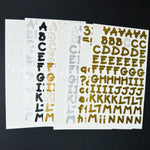 Gold, Silver + Black Alphabet Sticker Bundle