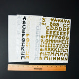 Gold, Silver + Black Alphabet Sticker Bundle