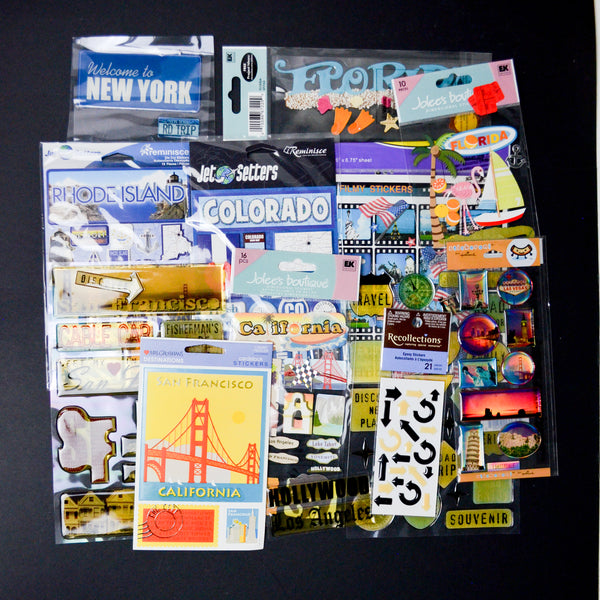 State Destinations Themed Sticker Bundle