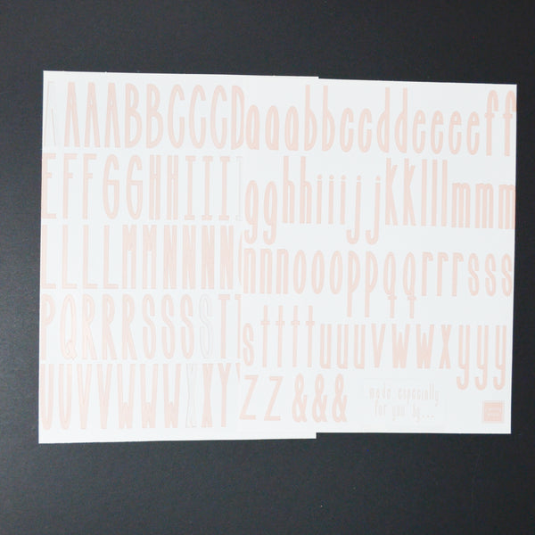 Light Pink Alphabet Sticker Bundle