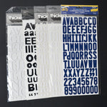 Blue, Black + White Alphabet Sticker Bundle