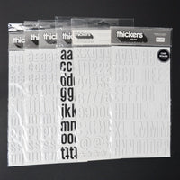 White + Black 3D Alphabet Sticker Bundle