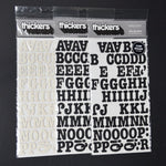 Black + White Glitter Chipboard Sticker Bundle