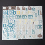 Blue Patterned Chipboard Alphabet Sticker Bundle