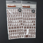 Brown Thickers Alphabet Chipboard Sticker Bundle