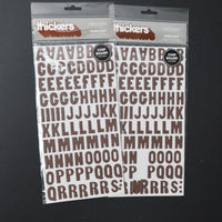 Brown Thickers Alphabet Chipboard Sticker Bundle