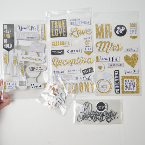 Wedding Themed Scrapbooking Sticker Bundle
