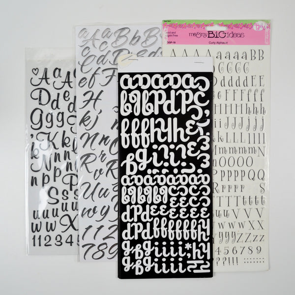 Black + White Alphabet Sticker Bundle