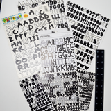 Black + White Alphanumeric Sticker Bundle