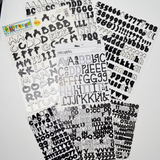 Black + White Alphanumeric Sticker Bundle