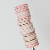 Pink + White Thin Washi Tape - 18 Rolls