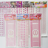 Pink Rhinestone + Pearl Stickers - 7 Sheets