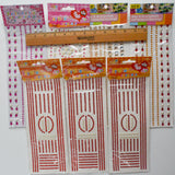 Red Rhinestone + Pearl Stickers - 7 Sheets
