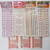 Red Rhinestone + Pearl Stickers - 7 Sheets