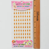 Orange + White Crystal Stickers - 1 Sheet