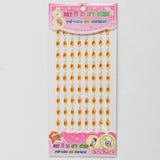 Orange + White Crystal Stickers - 1 Sheet