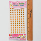 Orange Square Crystal + Pearl Stickers - 1 Sheet