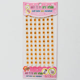 Orange Square Crystal + Pearl Stickers - 1 Sheet