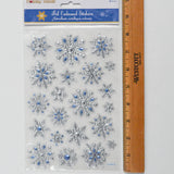 Snowflake Metallic Embossed Stickers - 1 Sheet