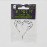 Rhinestone Heart Sticker - 1 Sheet