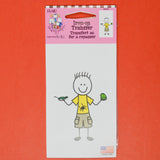 Frog, Lizard + Spider Lover Stick Figure Iron On Transfer