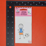 Soccer Player Stick Figure Iron On Transfer