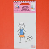 Soccer Player Stick Figure Iron On Transfer