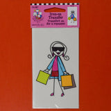 Shopper Stick Figure Iron On Transfer