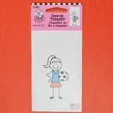 Soccer Player Stick Figure Iron On Transfer