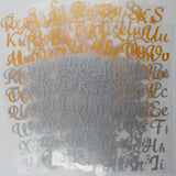 Gold + Silver Script Alphabet Iron-On Transfers