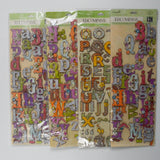 Funky Colorful Alphabet Stickers - 4 Packs