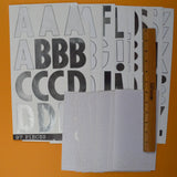 White + Silver Alphabet Stickers - Incomplete
