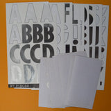White + Silver Alphabet Stickers - Incomplete