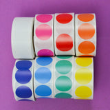 Solid Rainbow Dot Stickers - 8 Rolls