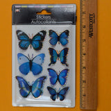 Black + Blue Glittery Butterfly Stickers