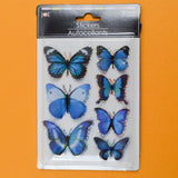 Black + Blue Glittery Butterfly Stickers