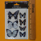 Black + White Glittery Butterfly Stickers