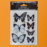 Black + White Glittery Butterfly Stickers