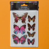 Pink Glittery Butterfly Stickers