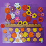 Red, Orange, Yellow + Pink Paper Flower Stickers