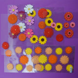 Red, Orange, Yellow + Pink Paper Flower Stickers